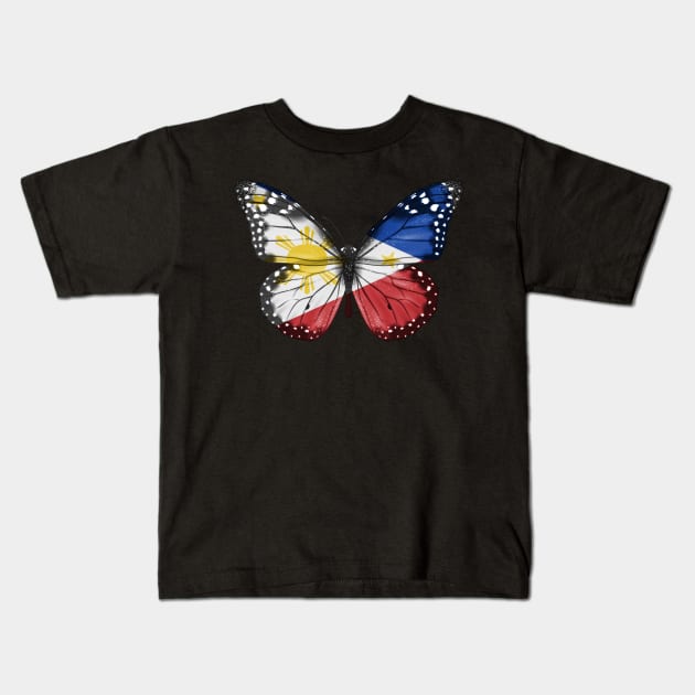 Filipino Flag  Butterfly - Gift for Filipino From Philippines Kids T-Shirt by Country Flags